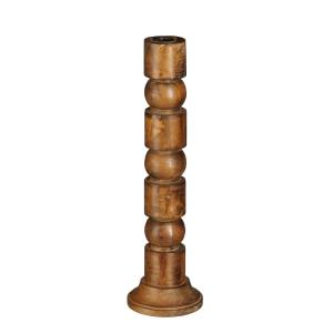 Bougeoir en bois brun H40
