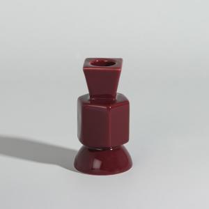 Bougeoir en céramique bordeaux