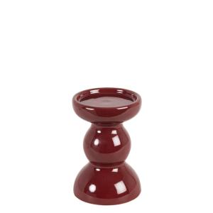 Bougeoir en céramique rouge H14