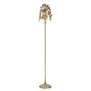 Bougeoir en métal doré avec des feuilles Ø 17x93 cm
