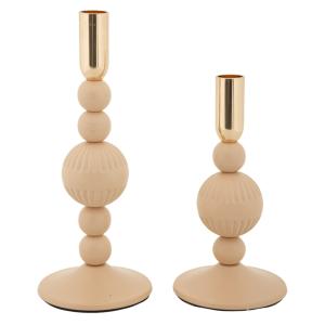 Bougeoir en métal rose et doré (Lot de 2, Ø 10x20-10x25,5 c…