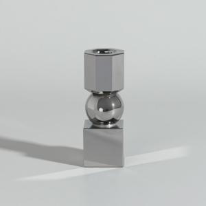 Bougeoir en verre argenté