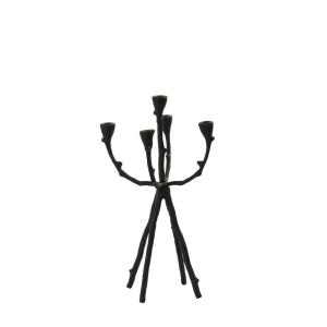 Bougeoir métal noir 31x31x48cm