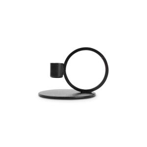 Bougeoir noir en métal 10xh9cm