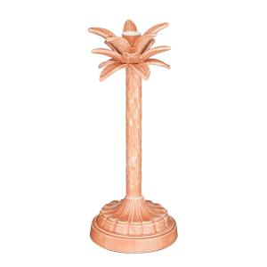 Bougeoir palmier en aluminium rose H30