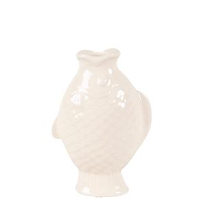 Bougeoir poisson en porcelaine blanche