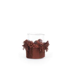 Bougeoir Velours Bordeaux 8x8x11cm