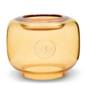 Bougeoir, verre brun transparent