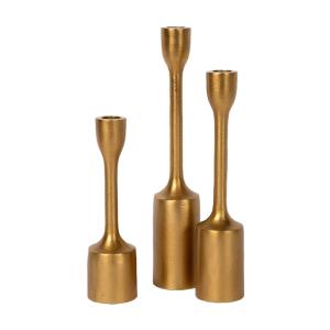 Bougeoirs set de 3 en métal doré