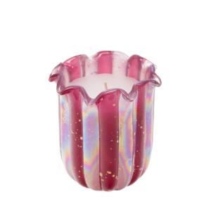Bougie Andy  10 cm rose en verre