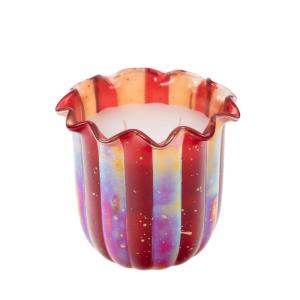 Bougie Andy  13 cm rouge en verre