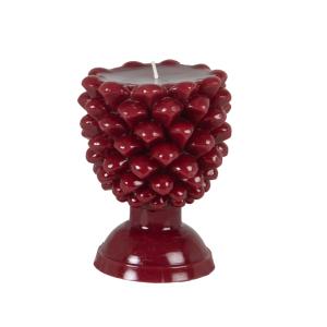 Bougie autoportante pomme de pin rouge