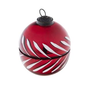 Bougie boule de Noël  8 cm rouge en cire