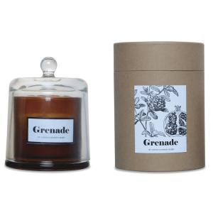 Bougie cloche ambre parfum grenade acidulée D10cm