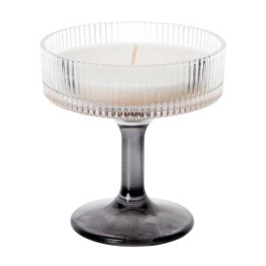 Bougie coupe parfumée en verre noir et transparent