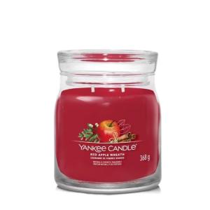 Bougie Couronne de pommes s moyen modèle rouge en verre