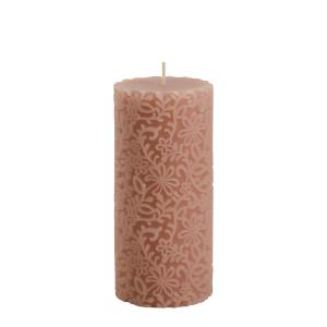 Bougie décorative Fleur rose foncé - Petit modèle - H. 15 c…