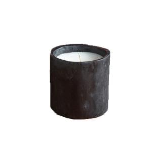 Bougie en racine de teck noire petit modèle