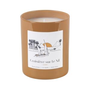 Bougie en verre marron et cire végétale parfumée ''Ambre''…