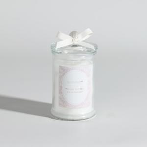 Bougie en verre parfum coeur de fleur