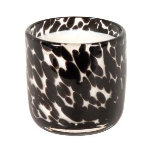 Bougie en verre tacheté noir