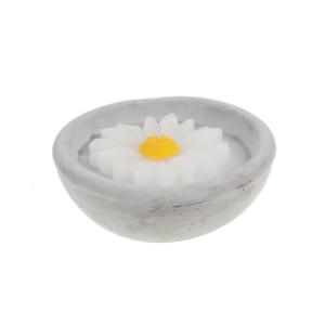 Bougie pâquerette  12 cm blanc en cire