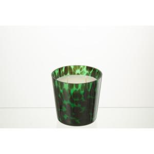 Bougie parfumée 50h et verre vert 12x12x12 cm