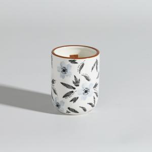 Bougie parfumée en céramique beige, bleue et noire