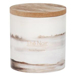 Bougie parfumée en céramique beige et couvercle 150g