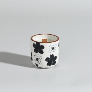 Bougie parfumée en céramique beige et noire