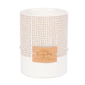 Bougie parfumée en céramique blanche, grise et ivoire 350g