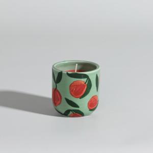 Bougie parfumée en céramique motif tomates rouges et verts