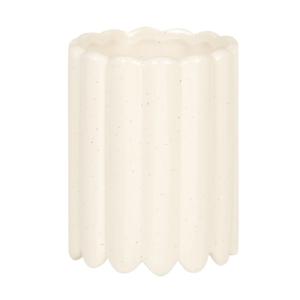 Bougie parfumée en céramique ondulée blanche