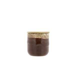 Bougie parfumée en cire de colza brun/crème  H7cm