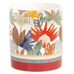 Bougie parfumée en dolomite beige, rouge et verte