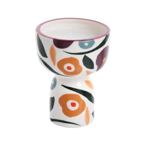 Bougie parfumée en dolomite motif floral multicolore