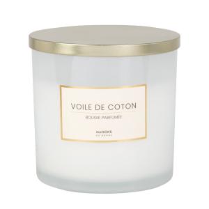 Bougie parfumée en verre blanc 15x15