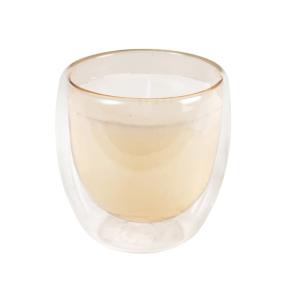 Bougie parfumée en verre double fond transparent