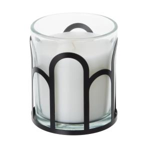 Bougie parfumée en verre et métal noir