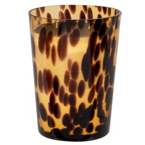 Bougie parfumée en verre jaune et marron