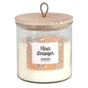 Bougie parfumée en verre motifs graphiques, 430g