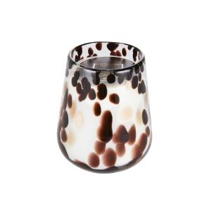 Bougie parfumée en verre noir, blanc et doré 1100g