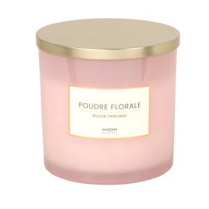 Bougie parfumée en verre rose 15x15