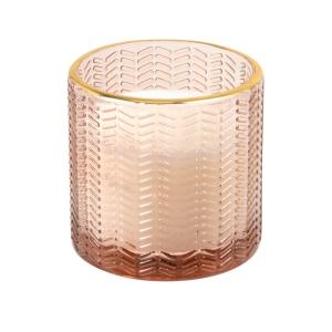 Bougie parfumée en verre rose 7x7