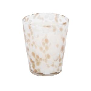 Bougie parfumée en verre tacheté blanc et doré