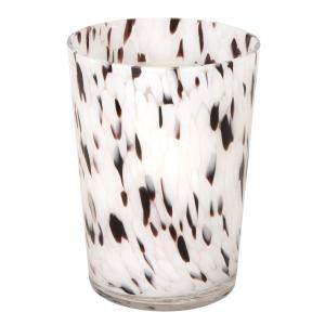 Bougie parfumée en verre tacheté blanc et noir
