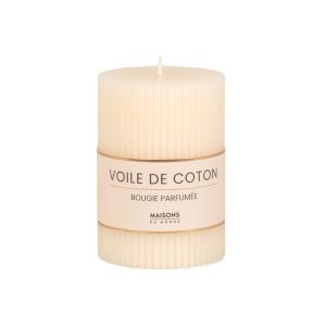 Bougie striée parfumée blanche H10, 340g