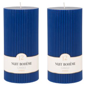 Bougie striée parfumée bleue H18, 1000g