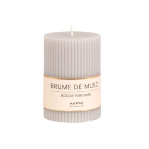 Bougie striée parfumée grise H10, 340g