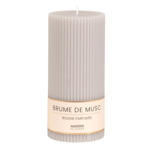 Bougie striée parfumée grise H15, 500g